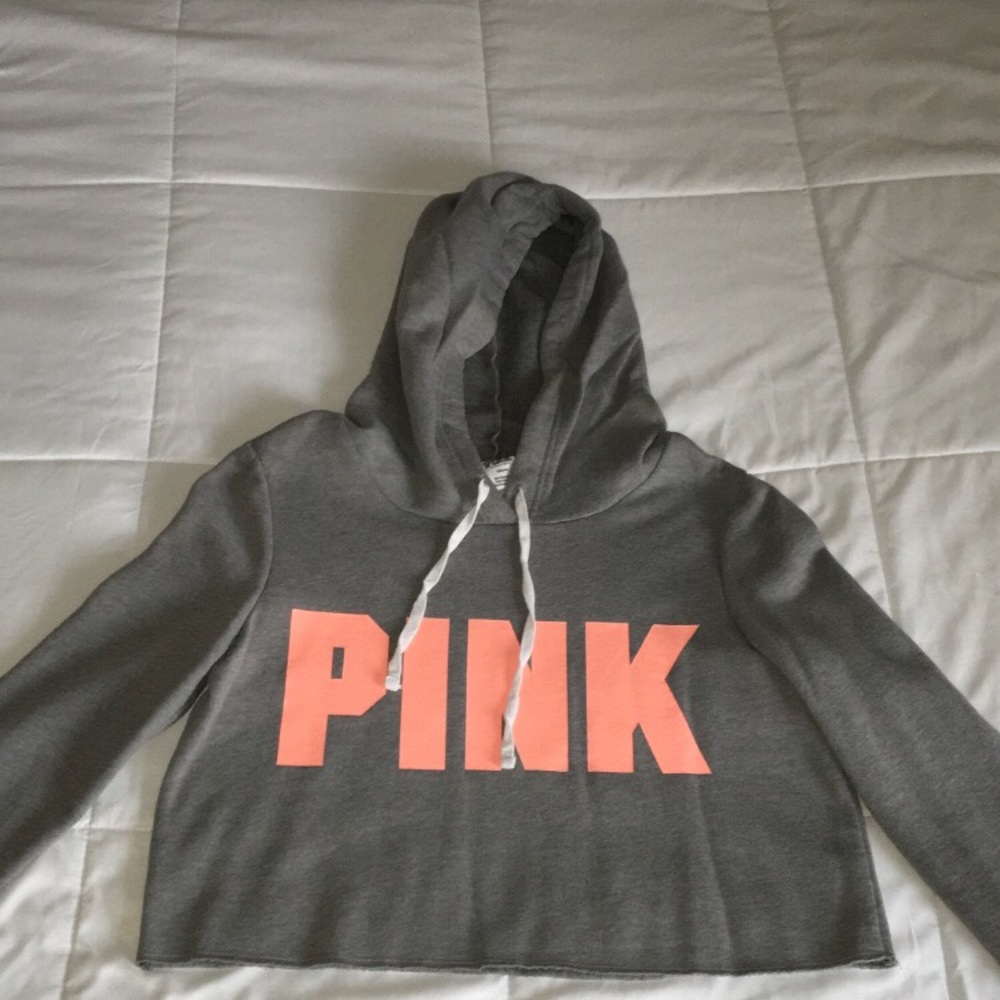 Pink cropped hoodie